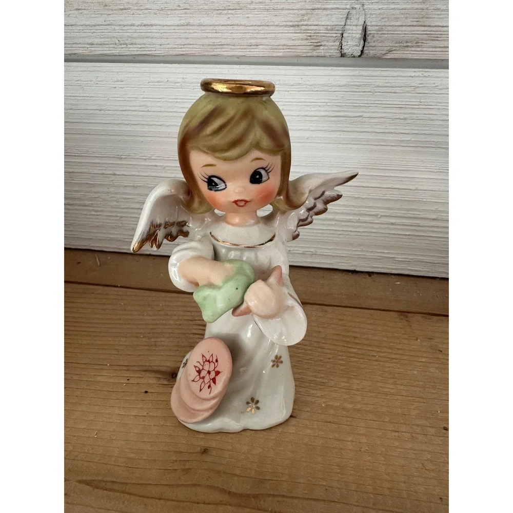 Vintage Napco Chore Angel washing dishes